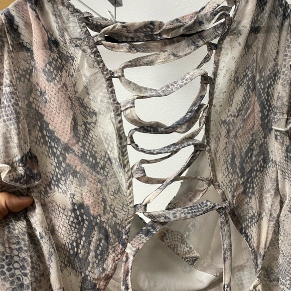 *BLACK FRIDAY SALE* Snakeskin Print Lace Up Back Dress - Picture 5 of 6